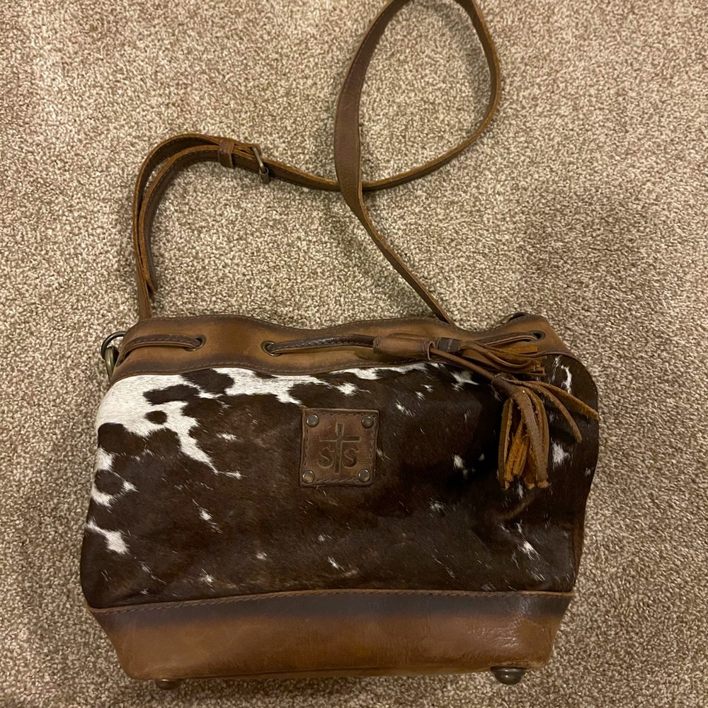 STS Ranchwear Brown and White Crossbody Bag